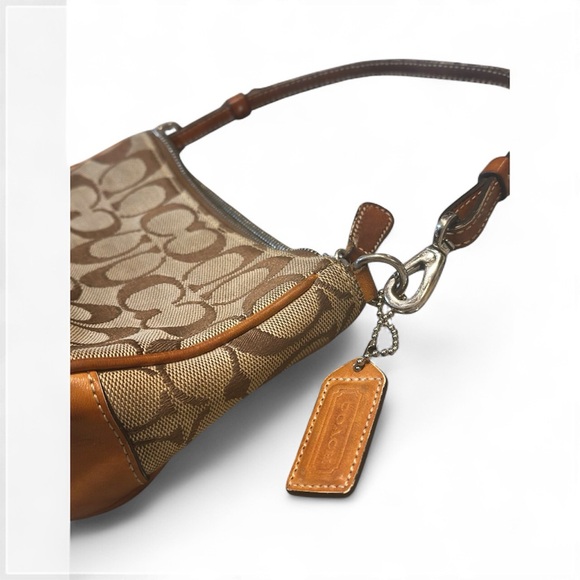 2001 Vintage Coach Tan/ Brown Monogram J1J 6094 Small Demi Baguette - Picture 2 of 10